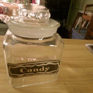 vintage glass canister jar.
